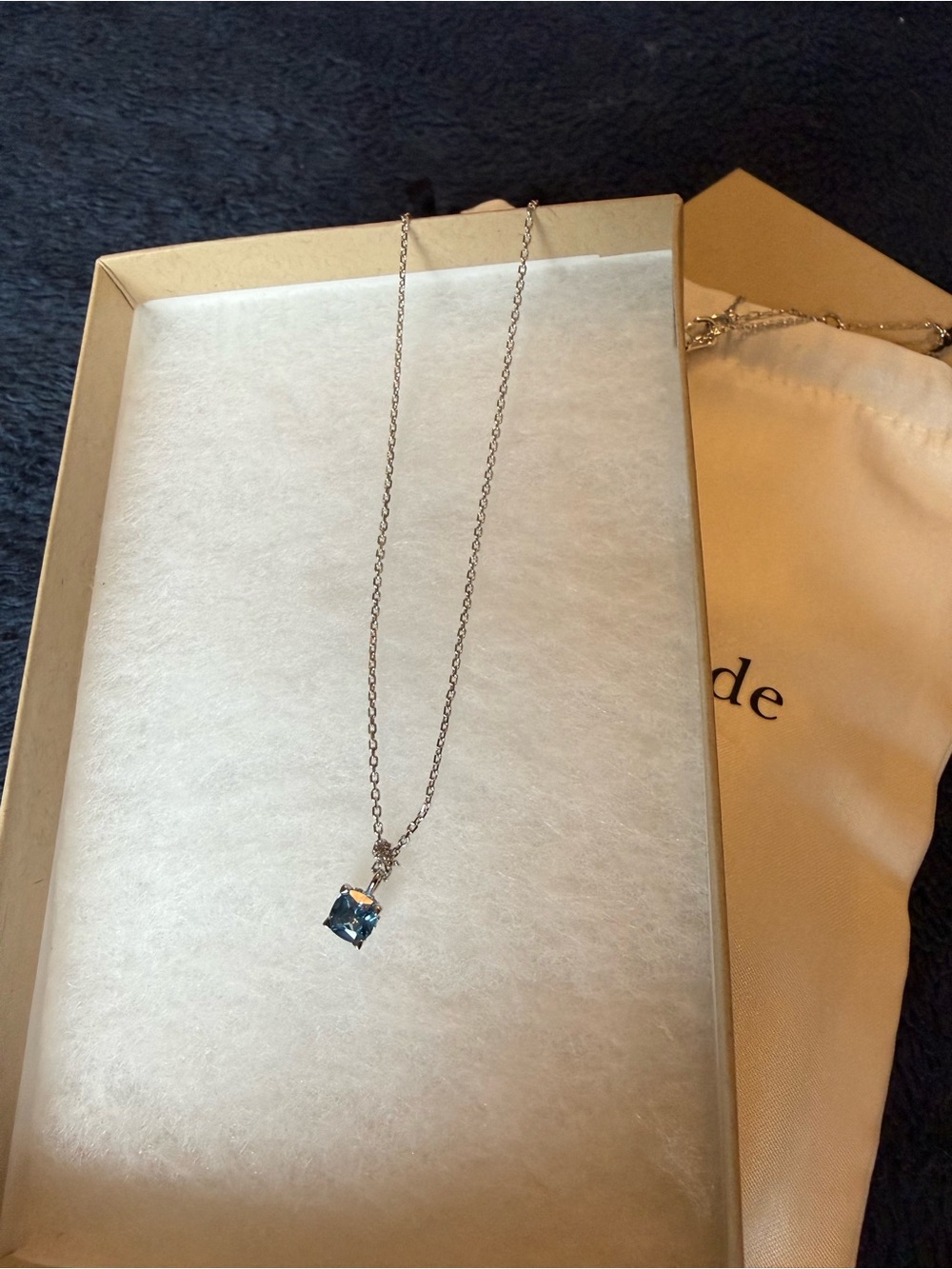 Kate Spade Silver Necklace with Blue Crystal Pendant - Picture 4 of 7